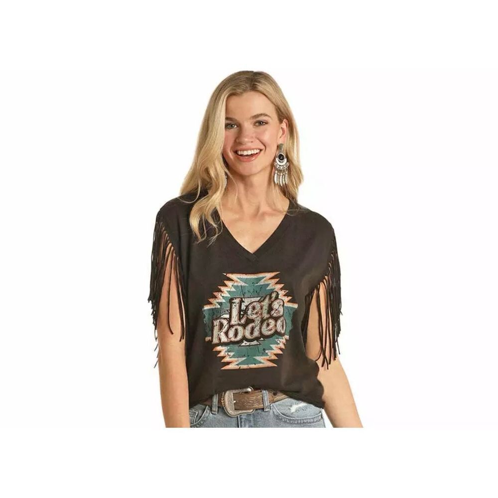 ❤️Rock & Roll Denim  Sleeveless Let’s Rodeo” Tee